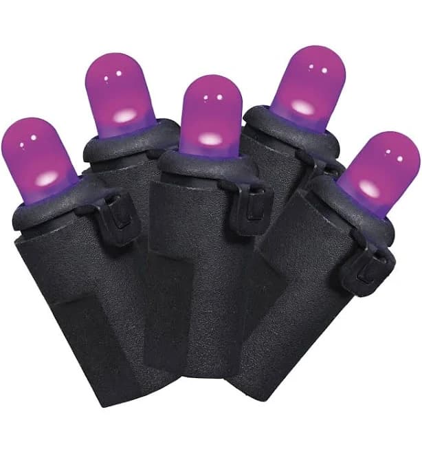 Way to Celebrate Purple Lights 100ct LED Frosted Dome Halloween Indoor/Outdoor