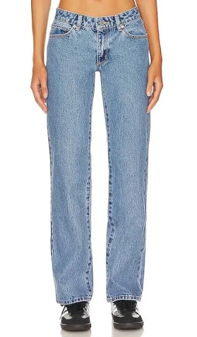 Abrand Low Rise Straight Women Jeans in Denim-Light