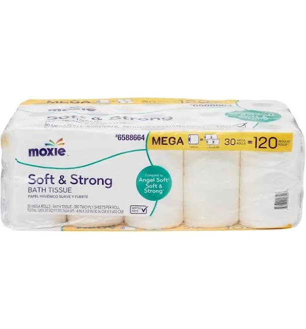 Moxie Angel Soft & Strong 2-Ply Bath Tissue Paper Maga Rolls