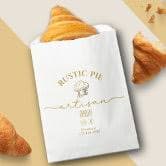 French Hot Fresh Croissant Pastry Bakery Baked By Favor Bag | Zazzle
