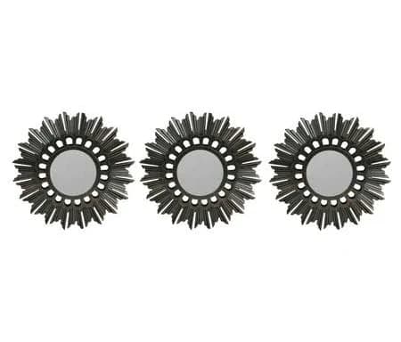 northlight Set of 3 Floral Sunburst Brushed Round Mirrors 9.5