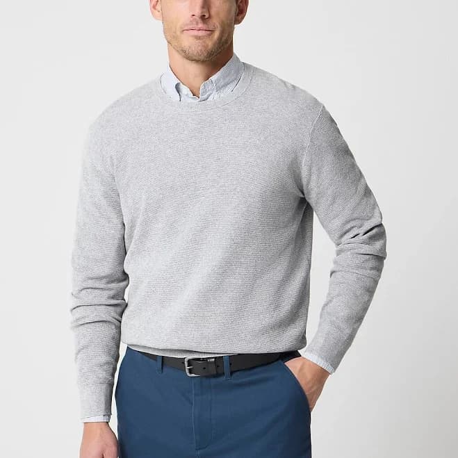 J.Crew Men's Cotton Moss-Stitch Crewneck Sweater