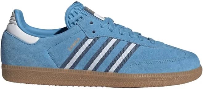 adidas FIFA World Cup Samba OG Shoes, Men's, M6.5/W7.5, Light Blue/Crew Blue/Ftwr White