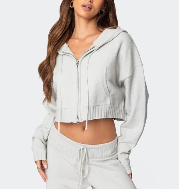 Edikted Women's Russell Knit Hooded Cardigan