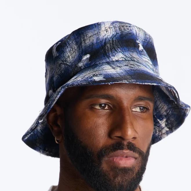 Fashion Nova Men's Starlight Washed Plaid Bucket Hat