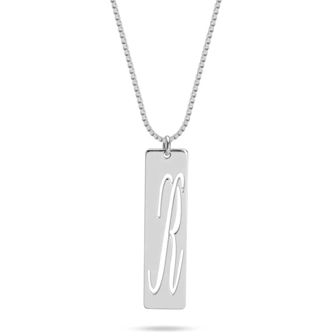 onecklace Cutout Initial Bar Necklace
