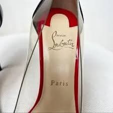 Christian Louboutin | Shoes | Soldchristian Louboutin Debout Patent Pvc Black 2 Pumps | Poshmark