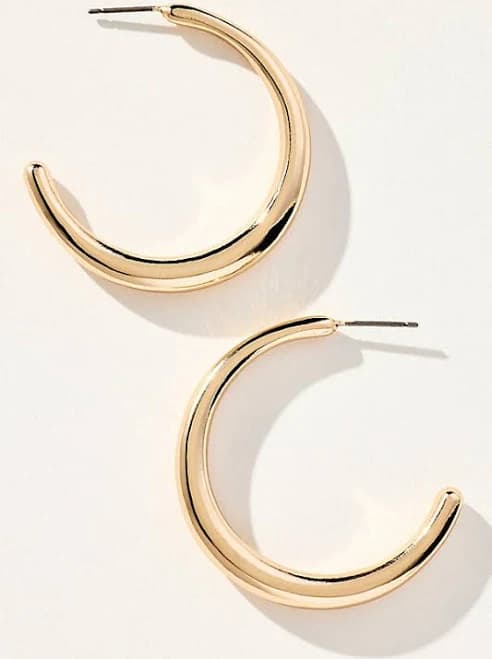 Anthropologie Sleek Thin Hoop Earrings