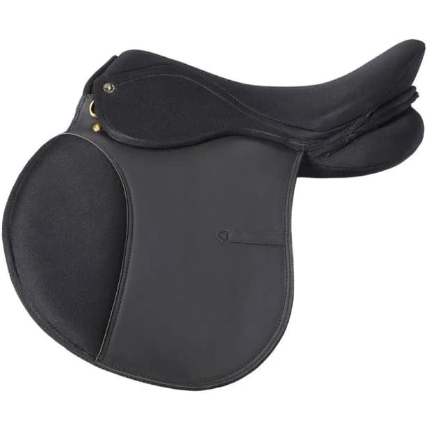 Equitaire Pro Am All Purpose English Saddle, Synthetic, Lightweight, Wide Tree, 14" Flap Width, 15.5" Flap Length, 8 lb