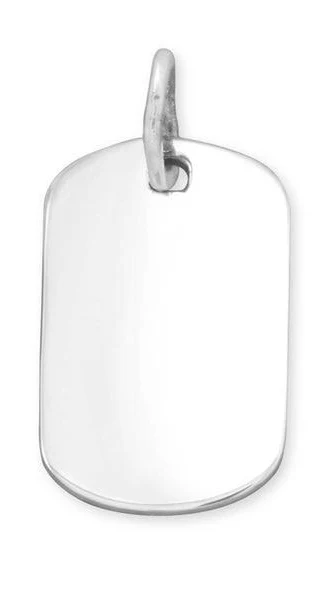 Sterling Silver Engraveable Dog Tag Pendant