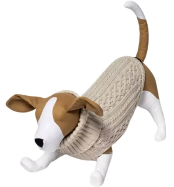 Boots & Barkley Cable Knit Turtleneck Dog Sweater