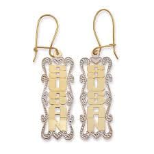 Better Jewelry Vertical Block Name 10K Gold Earrings – Betterjewelry