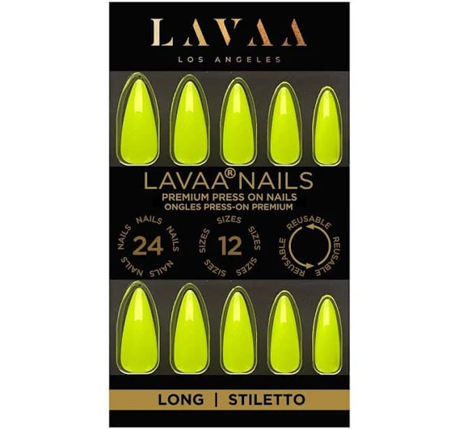 Lavaa Beauty Neon Fierce Long Stiletto Press-On Nails