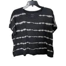 Torrid Tie Dye Cropped Tee - Dark Grey/White - Size 1X