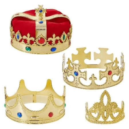 BLUE PANDA 4-Pieces King and Queen Crowns Set