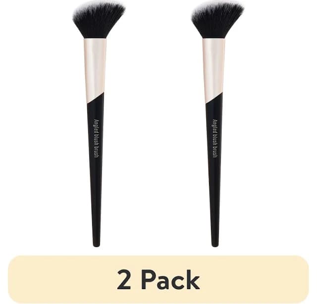 (2 pack) Walmart Angled Blush Makeup & Cosmetic Brush to Sculp & Contour the Face, Black, 1 Count