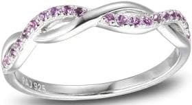 Sterling Silver Dainty Criss Cross Amethyst Dainty Ring