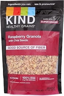 KIND Healthy Grains Clusters, Raspberry with Chia Seeds Granola, Gluten Free, 11 Ounce Bag