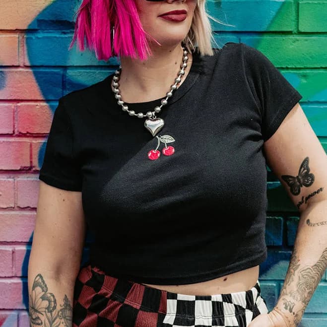 Cherry On Top Cropped Tee