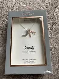 Believe by Brilliance Necklace 14Kt Gold Flash Plated CZ 18” Family Love NIB