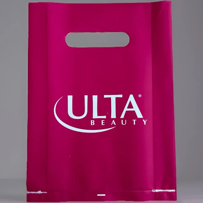 Small Ulta Beauty Pink Plastic Reusable Shopping Grocery Tote Bag Gift