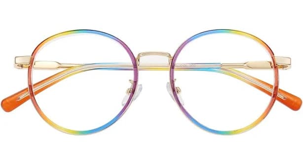 Round Brown Blue Light Glasses - FP2675 Keywest