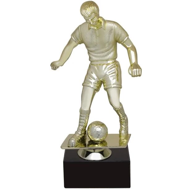 9-1/2 inch Gold Plastic Male Soccer Figure Trophy