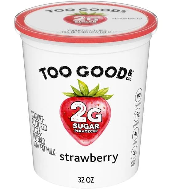 Too Good & Co. Strawberry Low Fat Greek Yogurt