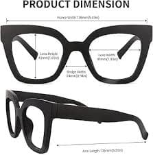 Amazon.com: Zeelool Trendy Rectangle Blue Light Blocking Glasses for Women TR90 Eyewear Malcolm VFT0269 (VFT0269-03 Black, Non-prescription Clear Lens) : Clothing, Shoes & Jewelry