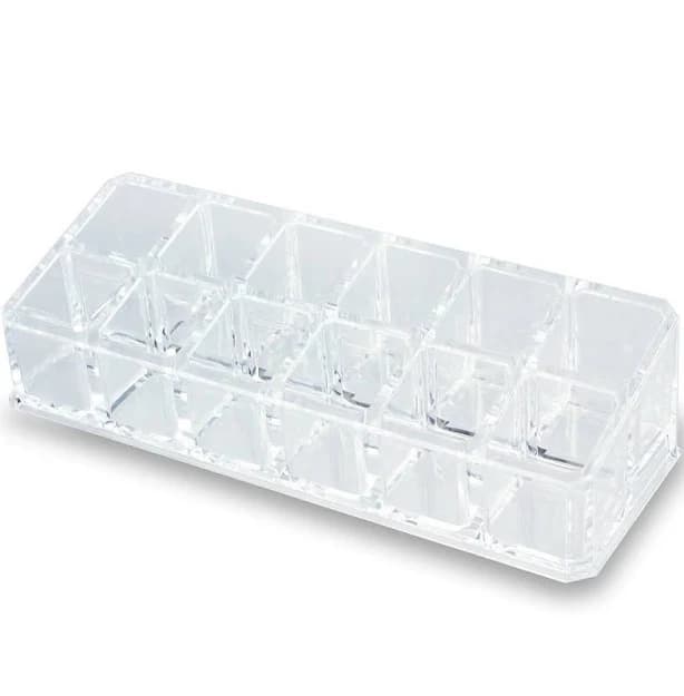 Clear Acrylic Makeup Case and lipstick or Brush Holder with 12 Spaces