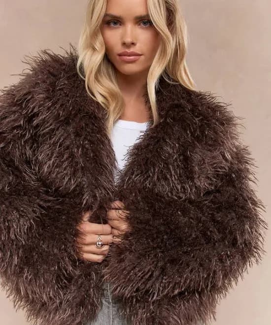 Missguided Faux Fur Shaggy Teddy Jacket