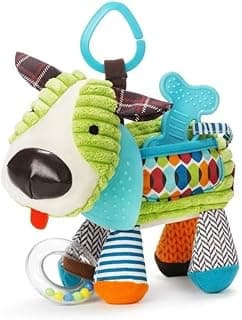 Bandana Buddies Baby Activity and Teething Toy with Multi-Sensory Rattle and Textures, Puppy