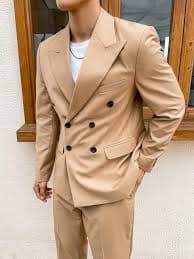 SHEIN X HATTAN Manfinity Mode Men Double Breasted Blazer & Suit Pants | SHEIN USA