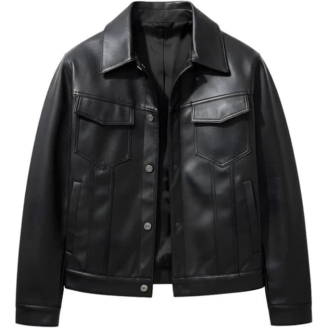 Men's Minimalist Faux Leather Jacket