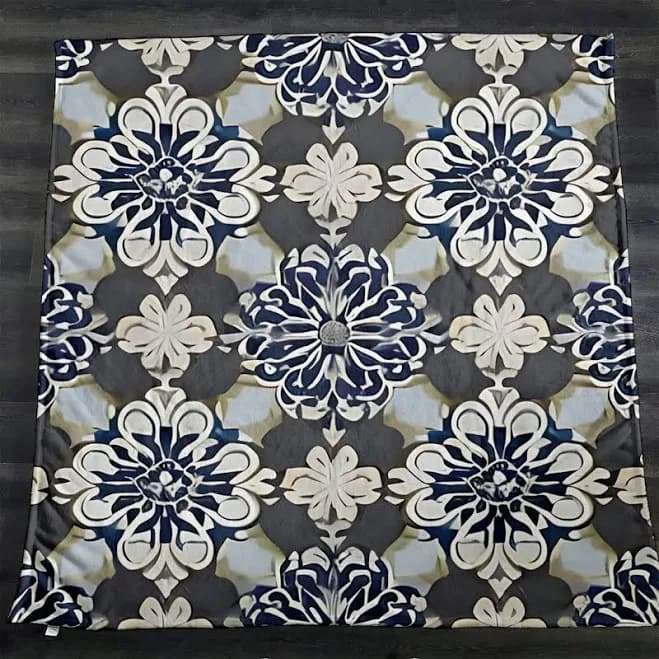 Throw Blanket Deja Blue Studios Color: Gray/Blue Size: 51" W x 60" L Pattern: Floral/Abstract