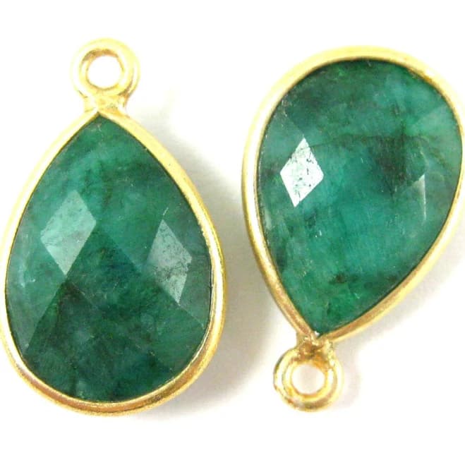 Emerald Dyed Vermeil Bezel Pendant