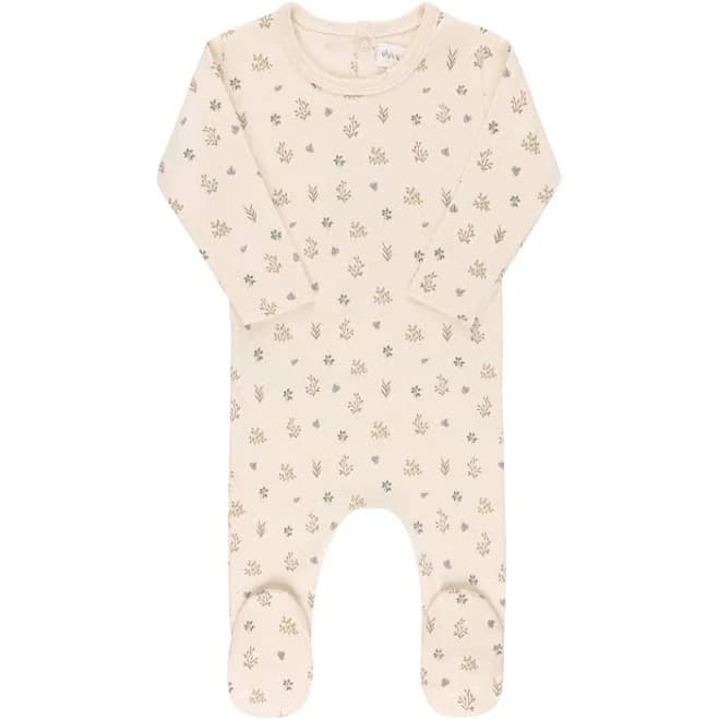 Ely's & Co. Garden Floral Print Baby Footie