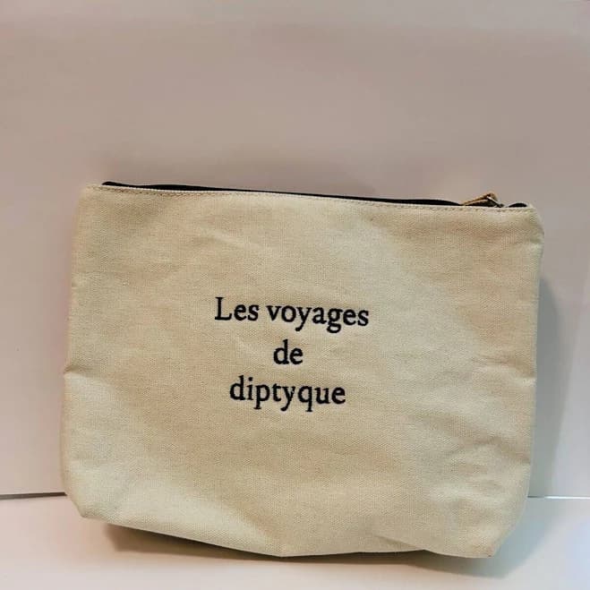 Diptyque Les Voyages De Diptyque Classic Canvas Lined Pouch with Zipper