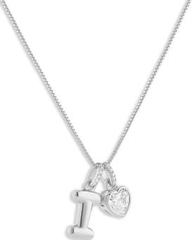 Holiday Lane Sterling Silver Initial Charm Necklace in Holiday Ornament