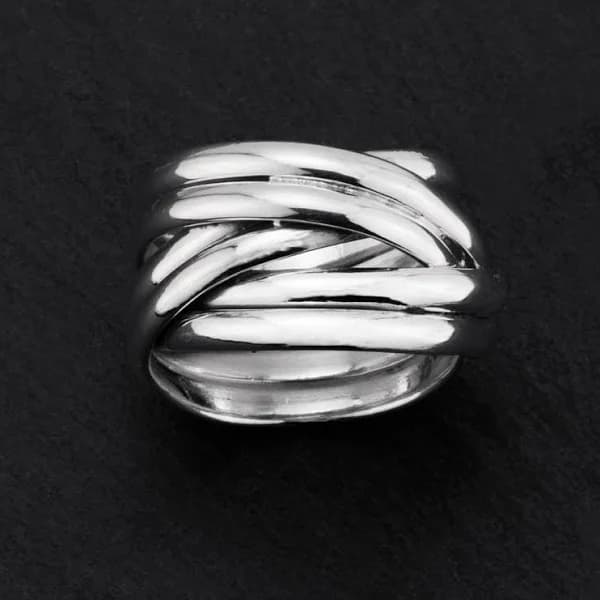 Wide Band Silver Braid