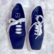 Jeffrey Campbell | Shoes | Jc Play By Jeffrey Campbell Navy Square Toe Platform Sneakers Size 8 | Poshmark