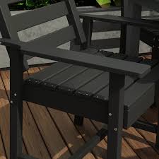 Homsee Premium Black Patio Dining Chair Set - 2-Piece Weatherproof HDPE Outdoor Chairs with 275lb Capacity in the Patio Chairs department at Lowes.com