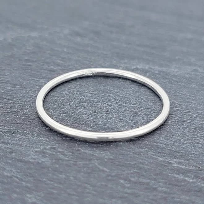 .925 Sterling Silver Dainty Round Stacking Band