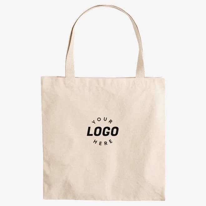 Sample - Embroidered Large Gusseted Midweight 100% Cotton Canvas Tote Bag - Natural