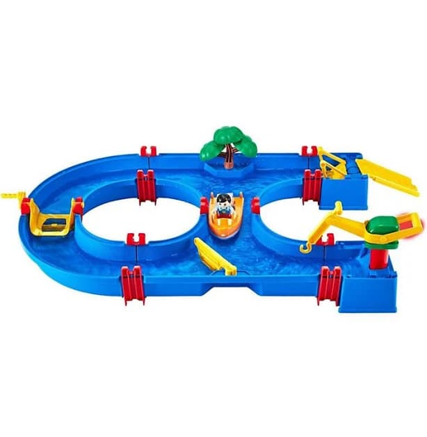 Water Table for Kids with Boats, Water Gate, Docks, and Sensory Play Features