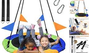 40 Inch Saucer Tree Swing Flying 900lb Weight Capacity 2 Added Multicolored | eBay