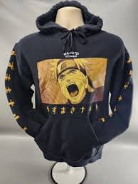 Naruto Uzumaki - Black Hoodie Hooded Sweatshirt - Japanese Anime Men's Small | eBay