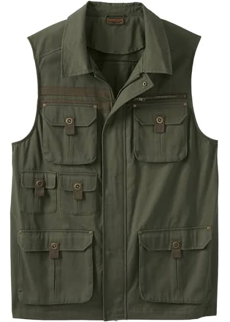 Boulder Creek Men's Big & Tall 9-Pocket Twill Utility Vest