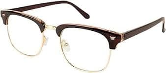 iB-iP Women's Retro Semi-rimless Classical Fashion Eyewear Clear Lens Eyeglasses, Size: One Size, Black: Buy Online at Best Price in UAE - Amazon.ae