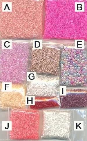 Mixed Shades of Pink/Red/White Seed Bead